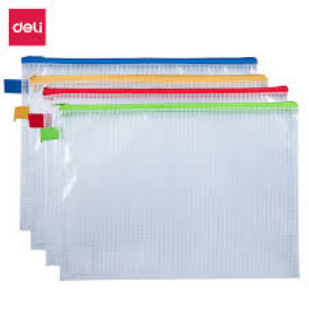 DELI PVC MESH ZIP BAG A4 5596